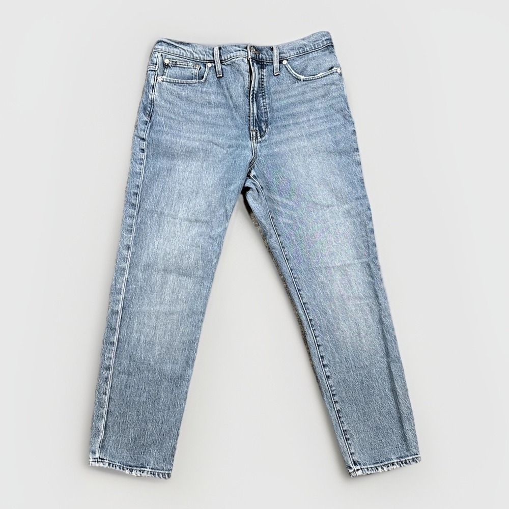 Madewell The Perfect Vintage Jean Womens 30 Blue High‎ Rise Tapered Distressed
